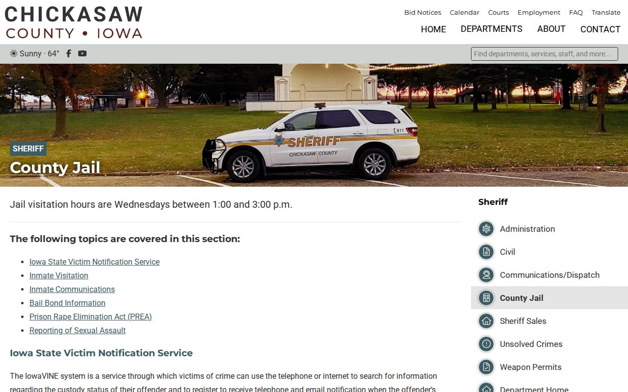 Chickasaw County arrest history and county jail information