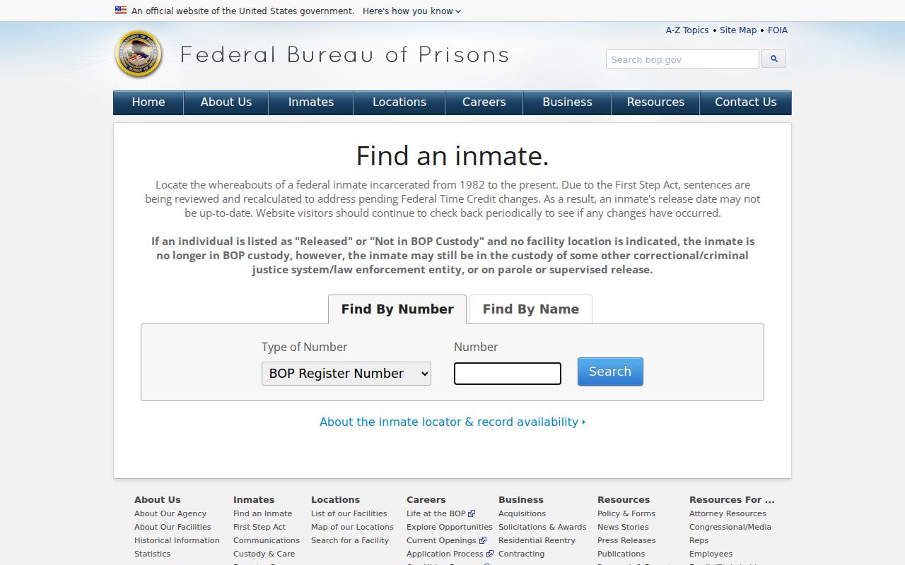 Federal inmate locator outside Chickasaw County arrest history