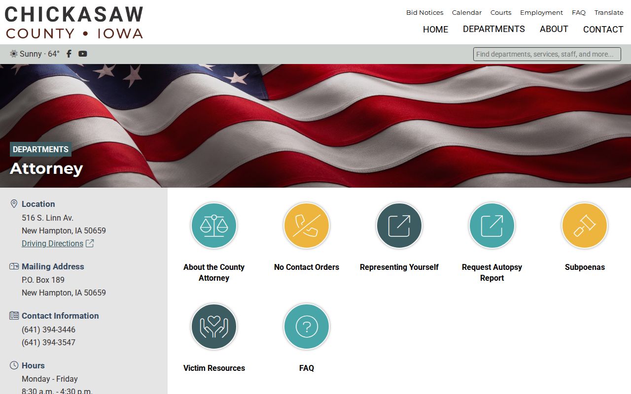 Chickasaw County criminal case records county attorney page