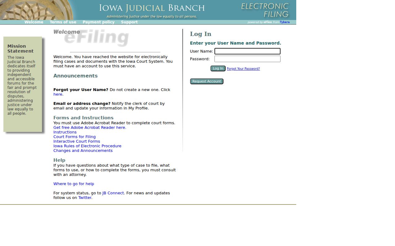 EDMS login distinct from Chickasaw County criminal court case search