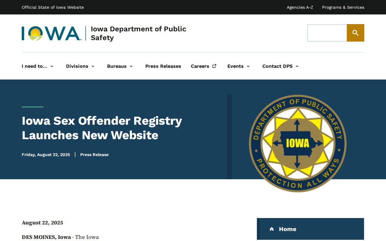 Chickasaw County sex offender registry redesign announcement